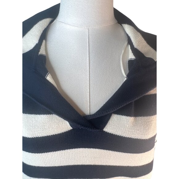 2/$30 ZARA Striped Small Knit Sweater Navy & Cream - Picture 5 of 13